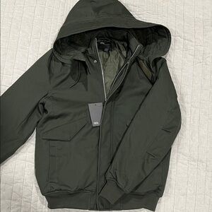 ASOS Men's Dark Green Hooded Jacket
